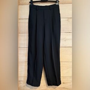 Vince Camuto Front Seam Straight Leg Dress Pants Pockets Elastic Waist Black XS